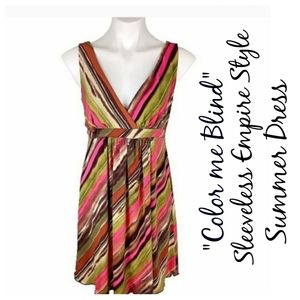 💥Bright Colors Sleeveless Wrap Empire Style Dress
